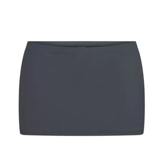 NWT SKIMS Swim Mini Sport Gun Metal Charcoal Black Skirt - Picture 5 of 7